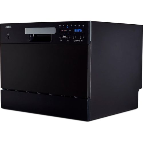 MEDION Tischgeschirrspüler DWT 60 (6 Gedecke Fassungsvermögen, 7 Reinigungsprogramme, LED Anzeige, 47 dB, MD37496) schwarz