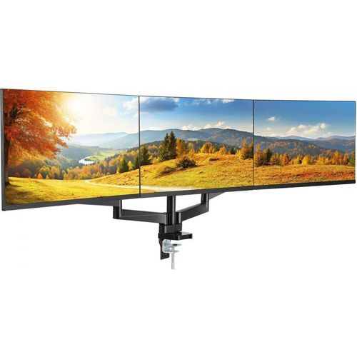Monitor-Halterung Tragarm für 3 Monitore - 330-686 mm - Höhenverstellbarer Tischhalterung - 75 x 75 mm und 100 x 100 mm VESA-Muster - Monitor Halterung - 360-Grad-Drehung - Neigbar - Schwenkbar - Schwarz