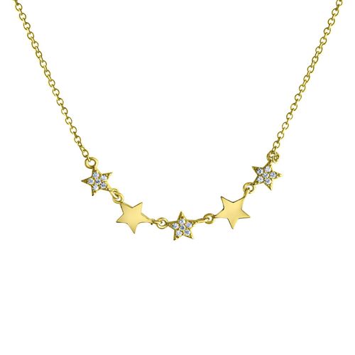 Celesta Silber Halskette 925 Silber vergoldet Sterne Zirkonia