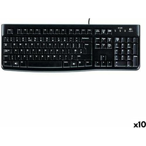 Tastatur Logitech K120 Schwarz Qwerty Spanisch (10 Stück)