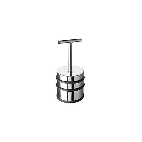 Türstopper, rund, rutschfest, gummierte Unterseite, mit Griff, Ø 65 x H 155 mm, Eisen verchromt, chrom