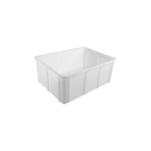Transportbox, Euro-Norm, Volumen 120 l, bis 300 kg, stapelbar, geschlossene Wände, ohne Deckel, L 800 x B 600 x H 320 mm, HDPE, naturfarben