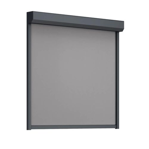 Store enrouleur extérieur, rectangulaire 45°, gris anthracite, 600 x 600 mm, Toile gris foncé, Sans commande, configurer sur mesure Image