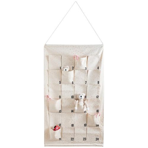 X-Mas Adventskalender , Natur , Textil , 71x123 cm , zum Befüllen, Hängen , Dekoration, Weihnachtsdekoration, Winterdeko