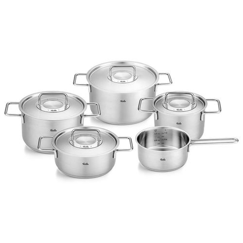 Fissler Kochtopfset Pure , Silber , Metall , 5-teilig , 16 cm,20 cm,16 cm , Made in Germany , Kochen, Töpfe, Topfsets