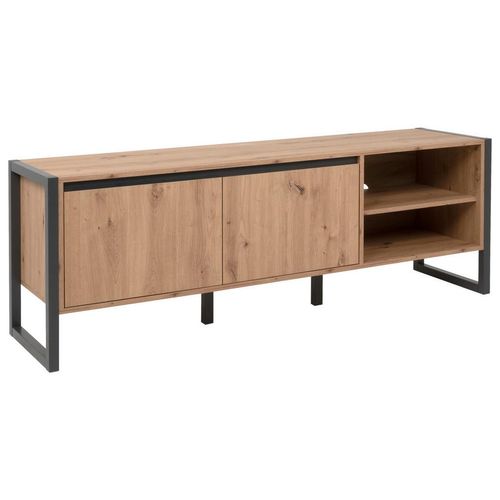 Mid.you Tv-Element , Anthrazit, Eiche , Holzwerkstoff , 3 Fächer , 160x55x40 cm , Kleinmöbel