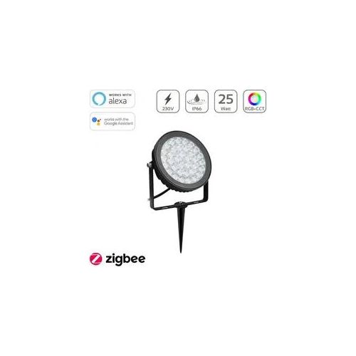 MiBoxer RGB+CCT LED Gartenstrahler 25W 230V Zigbee 3.0 Gartenleuchte mit Erdspie...
