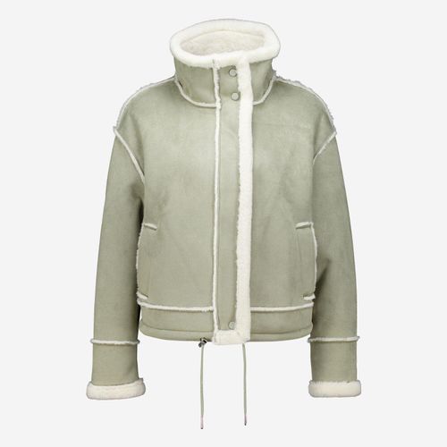 Grüne Jacke mit weißen Einsätzen