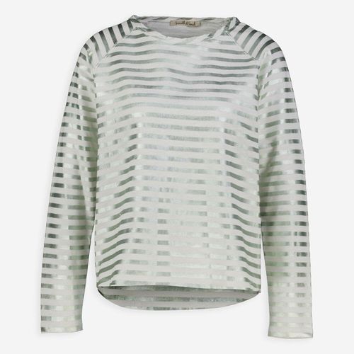 Weiß-grünes Sweatshirt