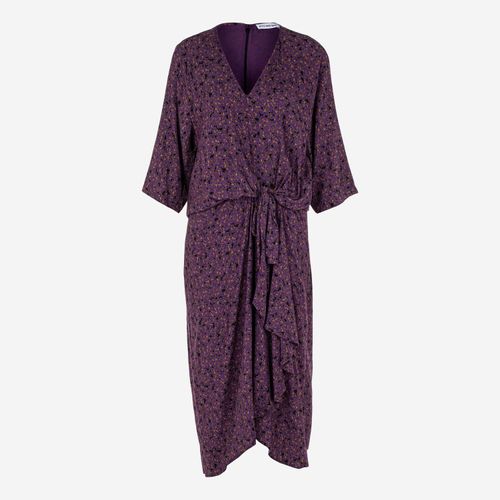 Violettes Midikleid mit Blumenmuster