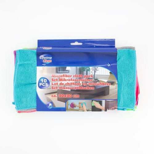 10er-Pack mehrfarbige Reinigungstücher 30x30cm