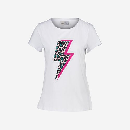 Weißes T-Shirt mit Blitz-Grafik