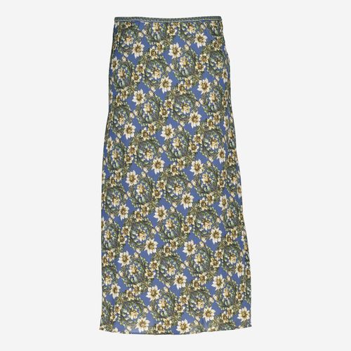 Mehrfarbiger Midirock mit Blumenmuster