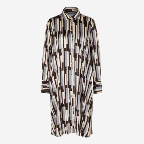 Mehrfarbiges Midikleid mit geometrischem Muster