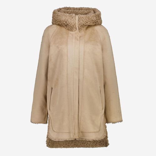 Beigefarbene Wendejacke mit Kunstfell