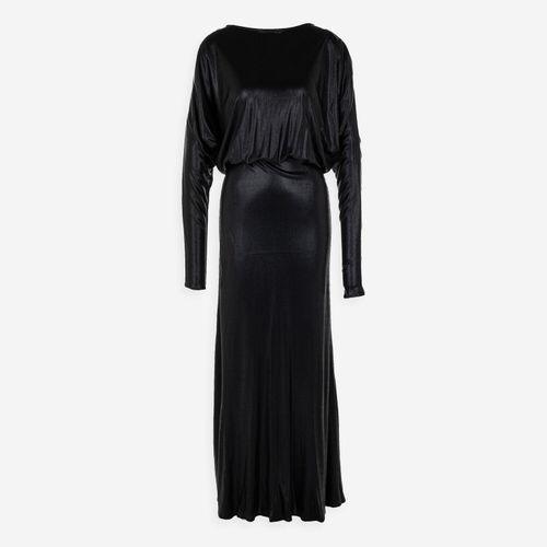 Schwarzes glänzendes Maxikleid