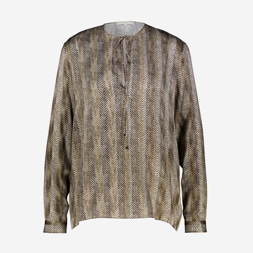 Mehrfarbige Bluse mit Kragenausschnitt