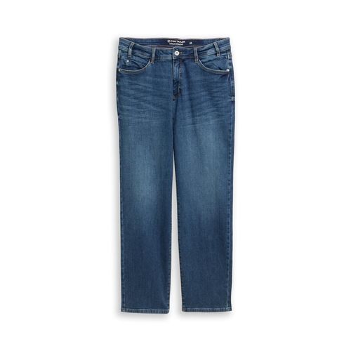 TOM TAILOR Damen Plus Size - Straight Jeans, blau, Uni, Gr. 44