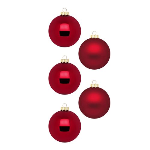 Weihnachtsbaumkugel MAGIC BY INGE, bordeaux, Glas, Weihnachtsbaumkugeln, aus Glas, 28 Kugeln 6 cm, mit 100 Aufhängern