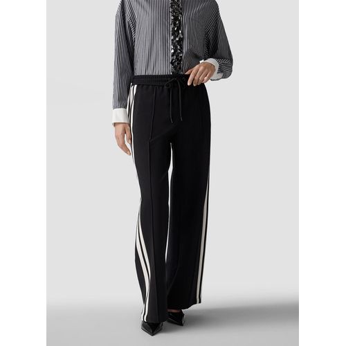 Jerseyhose LECOMTE "Hose", Damen, Gr. 46, Normalgrößen, schwarz, 55%Viskose, 37%Polyamid, 8%Elastanfasern, unifarben, weit, Hosen Jerseyhose