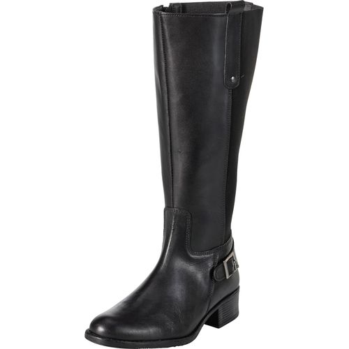 Weitschaftstiefel SHEEGO, Damen, Gr. 43, schwarz, Glattleder, Leder, Schuhe