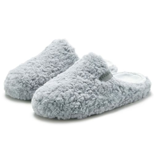 Hausschuh ELBSAND, Damen, Gr. 37, grau, Obermaterial: 100% Polyester. Futter: 100% Polyester. Decksohle: 100% Polyester. Laufsohle: 100% Synthetik, Fellimitat, unifarben, Schuhe, Pantolette, Pantoffel, Mule, Sandale, kuscheliges Fellimitat