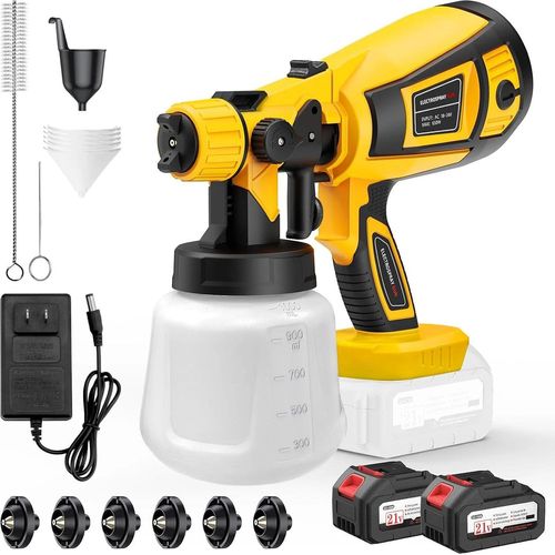 Farbsprüher, 1000ML Kapazität, 6 Düsen für vielseitige Anwendungen, 2 Batterie