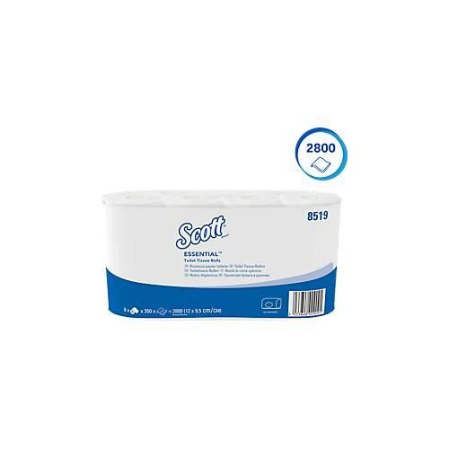 Scott® Toilettenpapier 8519, 2-lagig, 64 Rollen a 350 WC-Papier Blätter, weiß