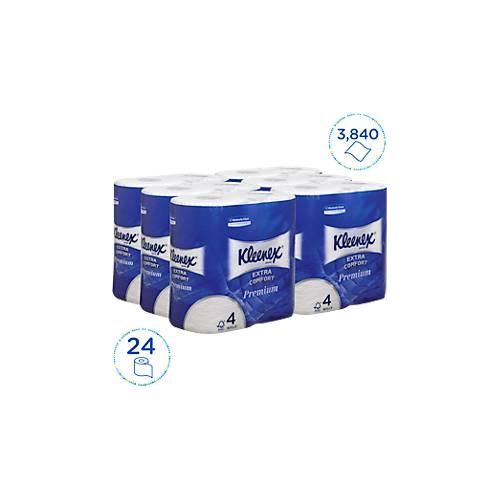 Kleenex® Toilettenpapier 8484, 4-lagig, 6 Päckchen á 4 Rollen, 160 Blatt/Rolle, weiß