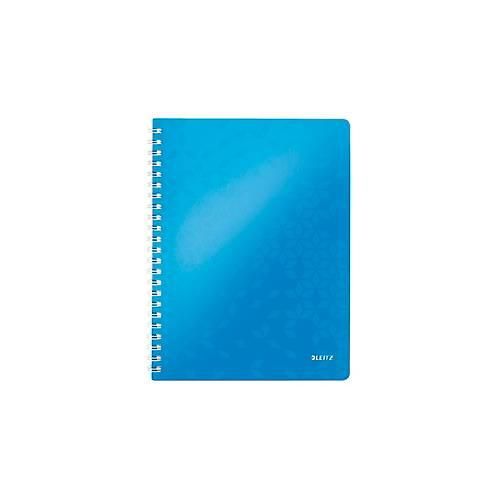 Collegeblock Leitz WOW, Format A4, 80 linierte Blatt, Klarsicht-Tasche, FSC®-zertifiziert, blau