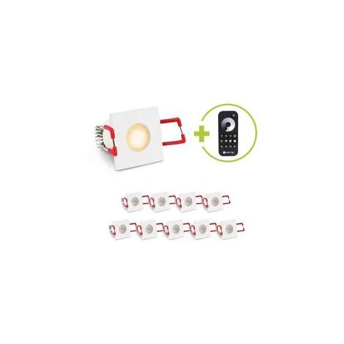 Einbaustrahler Mini Livorno eckig 3W 2700K IP65 - Farbe: weiß - Anzahl: 10x