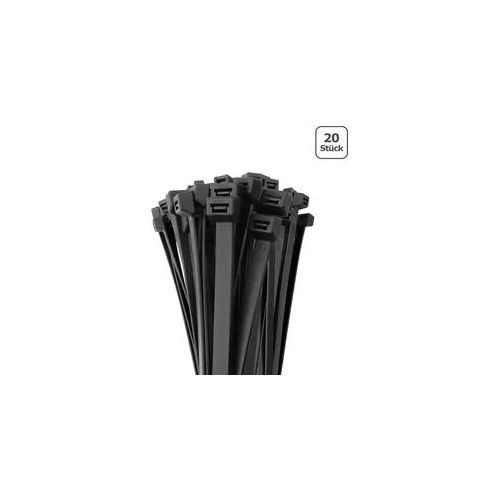 Kabelbinder 12,4mm breit schwarz 20 Stk. UV beständig - Länge: 1000mm