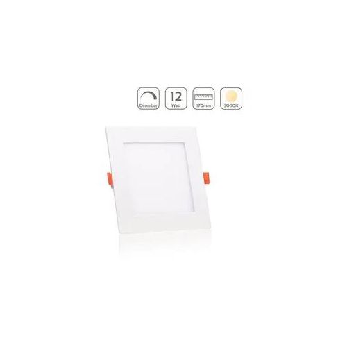 LED Panel Einbaustrahler eckig weiss dimmbar - Lichtfarbe: Warmweiß 3000K - Ausf...