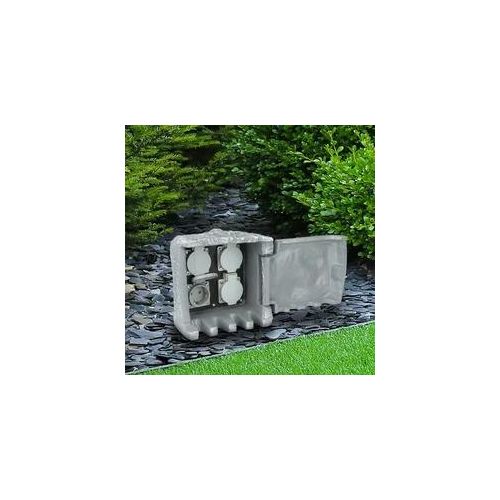 Gartensteckdose in Steinoptik IP44 - Ausführung: 4 Steckdosen
