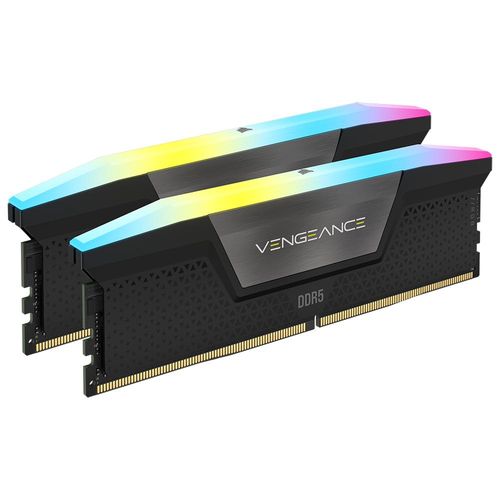 CORSAIR PC-Arbeitsspeicher "VENGEANCE RGB DDR5 Memory", schwarz, 2x 32 GB, Arbeitsspeicher, RGB
