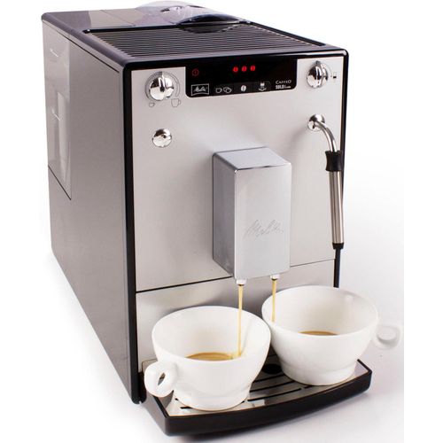 MELITTA Kaffeevollautomat "Solo & Milk E953-202, silber/schwarz", silber (silberfarben, schwarz), B:45,5cm H:30,3cm T:20cm, Kaffeevollautomaten, Café crème & Espresso per One Touch, Düse für Milchschaum, Kaffeevollautomat