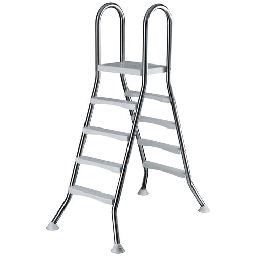 Poolleiter KWAD "Edelstahlleiter 4+4 120cm V2A- DA 43mm", silber (silberfarben), B:54,9cm H:192,8cm, Edelstahl, Leitern, 120 cm Höhe