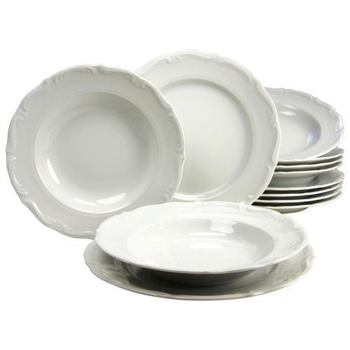 Creatable Tafelservice Maria Theresia , Weiß , Keramik , 12-teilig , Essen & Trinken, Geschirr, Geschirr-Sets, Tafelservice
