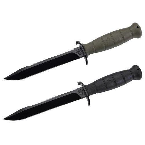 GLOCK FM81 Feldmesser Gürtelmesser Camping Outdoor Messer Angelmesser Federstahl Clip Farbe: Olivgrün