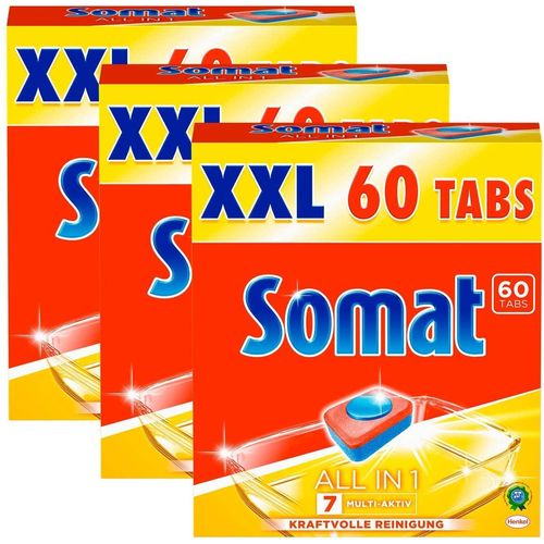 Somat Spülmaschinen Tabs 7 All in 1 Multi-Aktiv kraftvolle Reinigung 3x60 Tabs