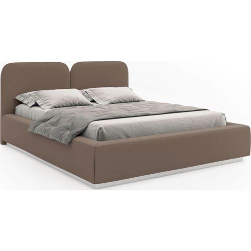 Selsey Comoves – Polsterbett 140x200 mit Veloursbezug und LED, Braun