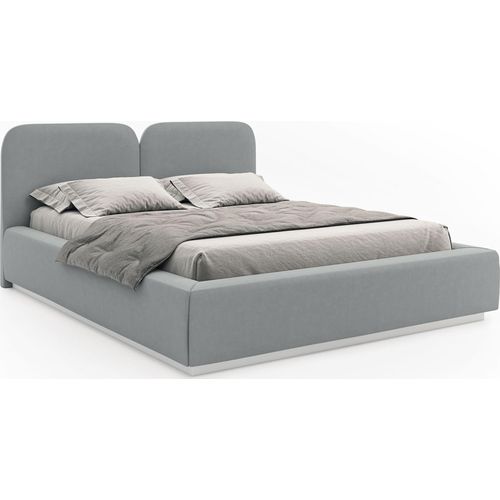 Selsey Comoves – Polsterbett 160x200 mit Veloursbezug und LED, Grau