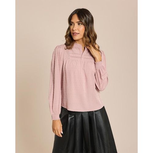 Bluse mit Spitzenborten