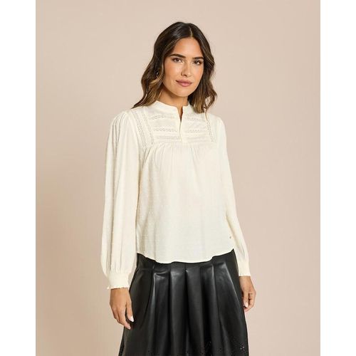 Bluse mit Spitzenborten