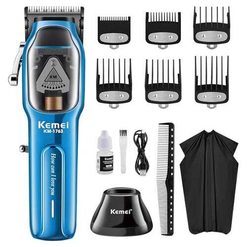 Kemei Professional Hair Clippers Männer, schnurlose Schneidkits, Bartschneider, verstellbare Friseur USB wieder aufladen KM-1763