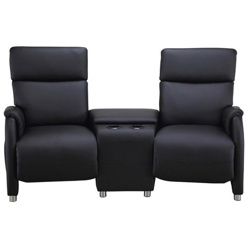 Livetastic Heimkino-Sofa Heimkino , Schwarz , Metall, Kunststoff, Textil , 2-Sitzer , 186x104x90 cm , Relaxfunktion , Wohnzimmer, Sofas & Couches,