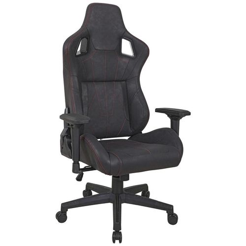 Venda Gamingstuhl , Schwarz , Kunststoff, Textil , Drehkreuz , 73x130-140x67 cm , Sitzfläche 360° drehbar, inklusive Armlehnen , Kinder- &