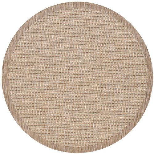 Novel Outdoorteppich Giza , Beige , Textil , Uni , rund , Oeko-Tex® Standard 100 , pflegeleicht , Teppiche & Böden, Teppiche, Outdoorteppiche
