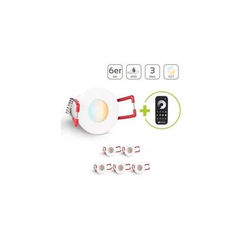 Einbaustrahler Mini Livorno 3W CCT 2700K-6500K IP65 - Farbe: weiß - Anzahl: 6x