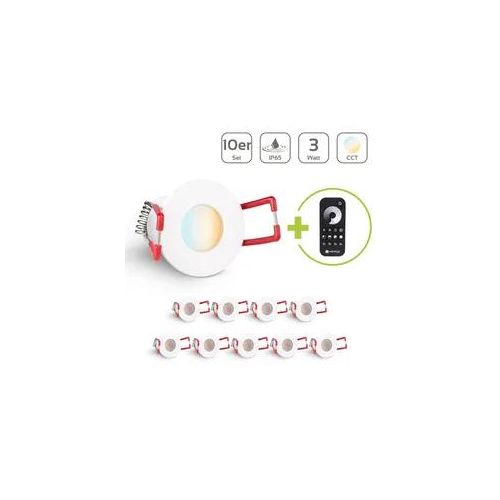 Einbaustrahler Mini Livorno 3W CCT 2700K-6500K IP65 - Farbe: weiß - Anzahl: 10x